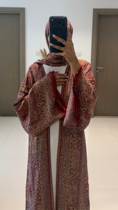 Pashmina abaya 20- Burgundy & Purple (NEW)