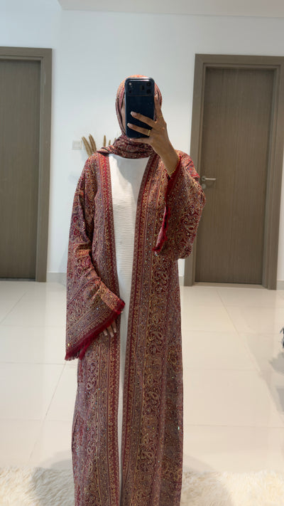 Pashmina abaya 20- Burgundy & Purple (NEW)