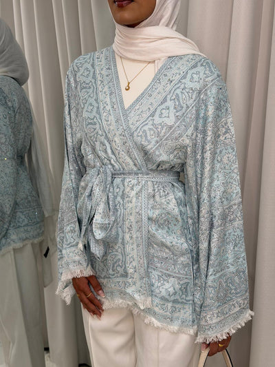 Pashmina Kimono-03 Baby Blue Jacket