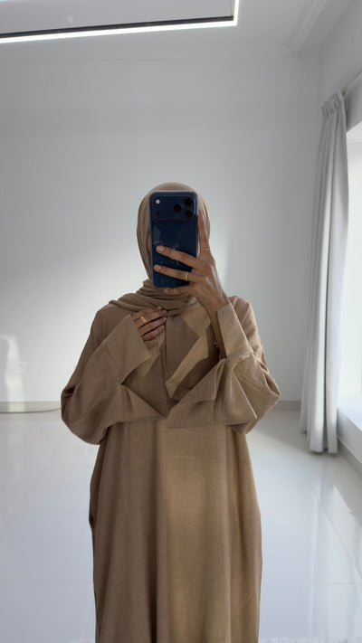 Linen Abaya 401 | Mocha