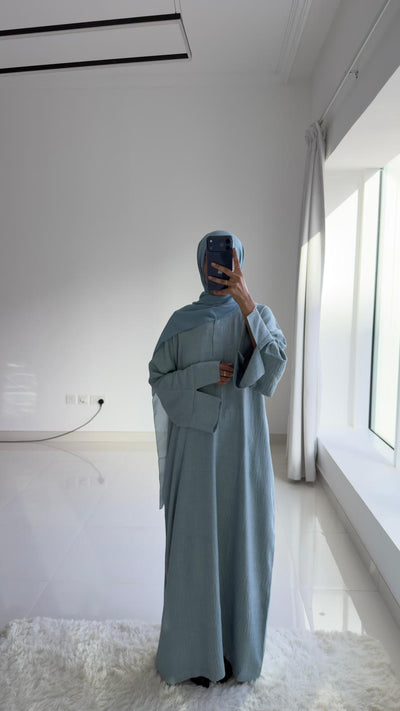Linen Abaya 402 | Blue