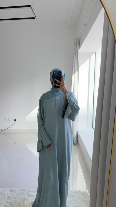 Linen Abaya 402 | Blue