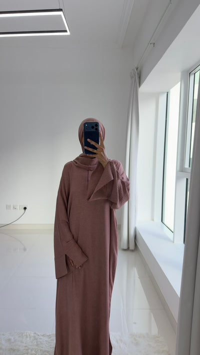 Linen Abaya 404 | Dusty Rose
